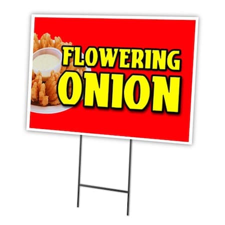 Flowering Onion Yard Sign & Stake Outdoor Plastic Coroplast Window